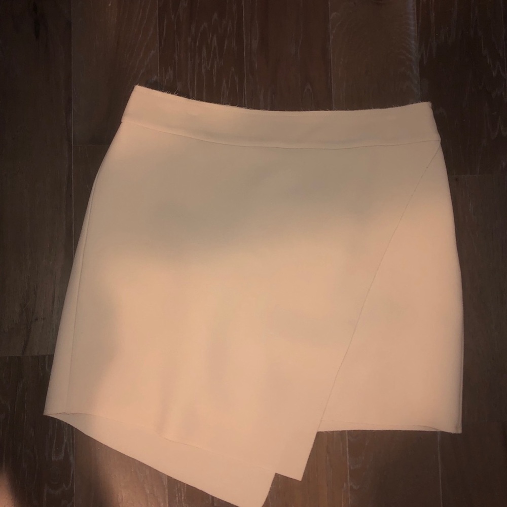 Topshop asymmetrical nude work skirt
